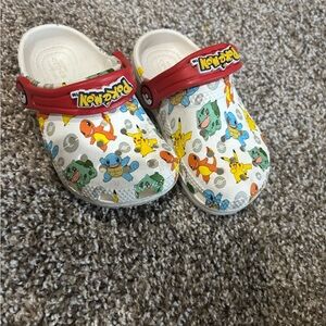 CROCS White and Red Cartoon Slippers